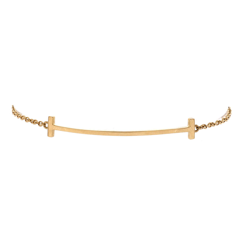 Tiffany & Co. Medium T Smile Chain Bracelet 18K Yellow Gold